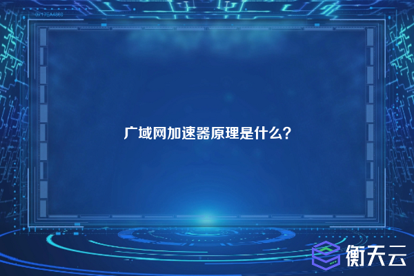 广域网加速器原理是什么？