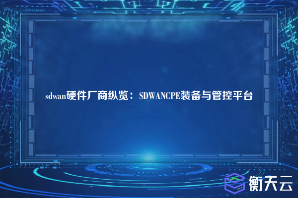 sdwan硬件厂商纵览：SDWANCPE装备与管控平台