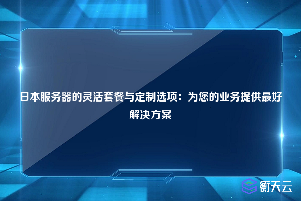 日本服务器的灵活套餐与定制选项：为您的业务提供最好解决方案