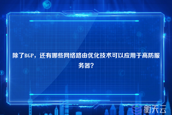 除了BGP，还有哪些网络路由优化技术可以应用于高防服务器？