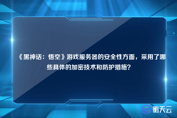 ​《黑神话：悟空》游戏服务器的安全性方面，采用了哪些具体的加密技术和防护措施？