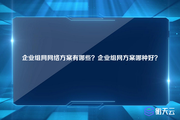 企业组网网络方案有哪些？企业组网方案哪种好？